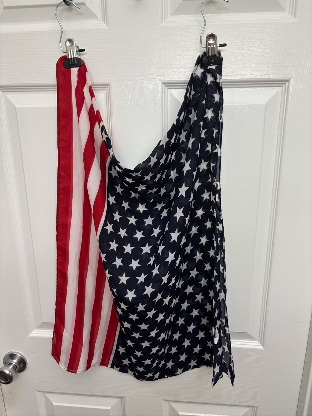 America 250 Patriotic July 4th Flag Print Lightweight Rectangular Scarf